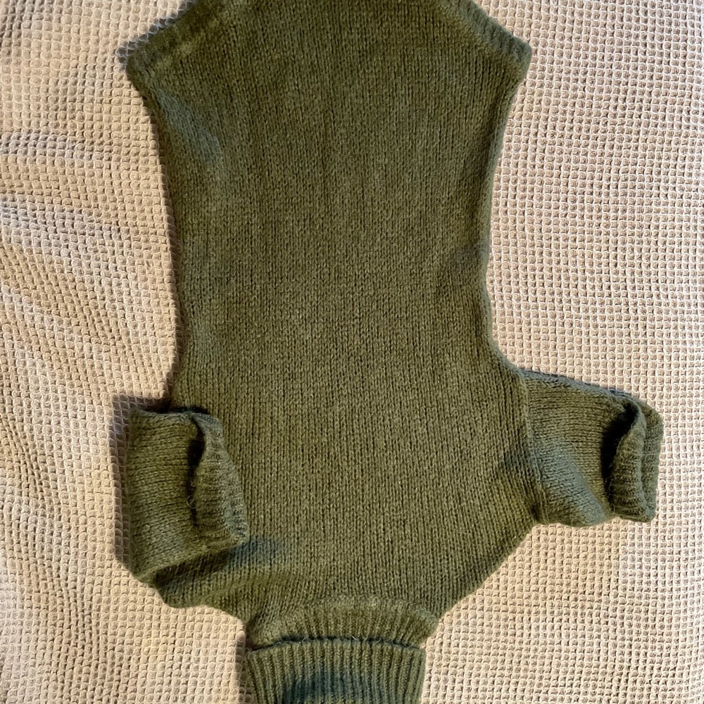 Zara shortsleeved green tunic turtleneck sweater
